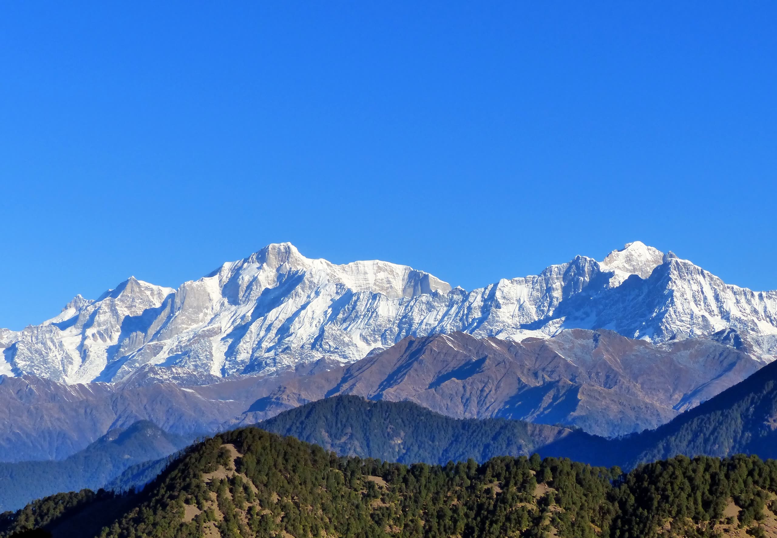The Kedarnath and Kedar Dome massif under a clear sky